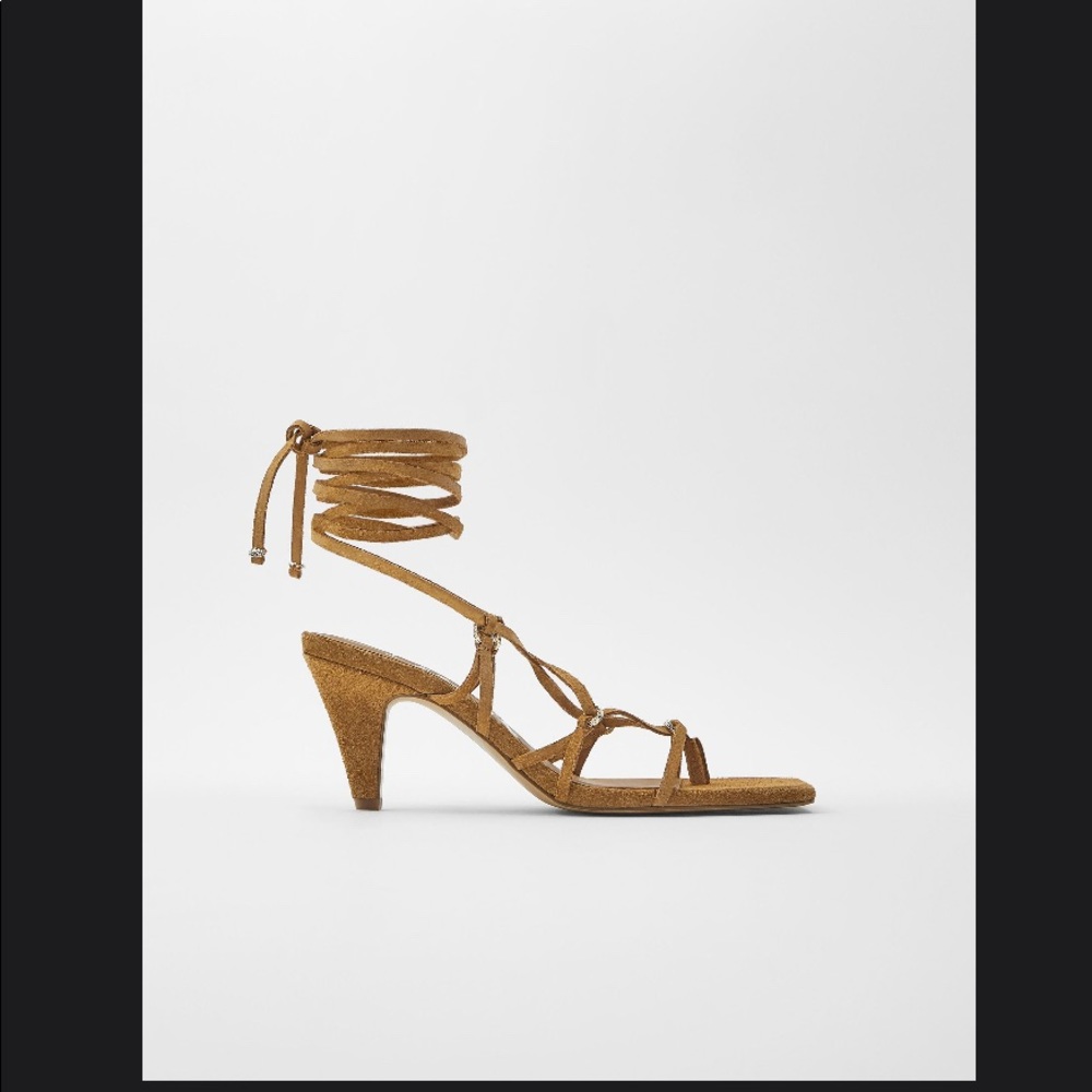 ZARA | STRAPPY | LEATHER SUEDE SANDALS